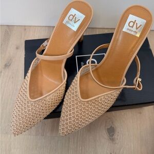 NEW ✨ Dolce Vita Ellex Nude Mesh Rhinestone Heels Size 9 | Pointed Toe